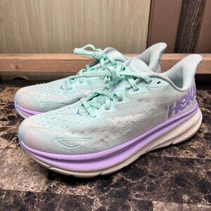 Hoka One One Clifton 9 Wide Blue/Purple Women's Size 9D 1132211 SOLM